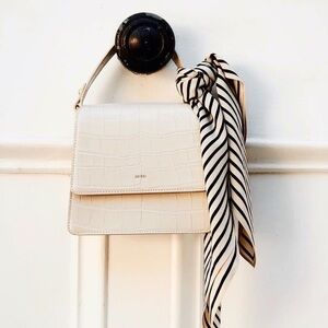 JW PEI Ivory Croc Crossbody Bag